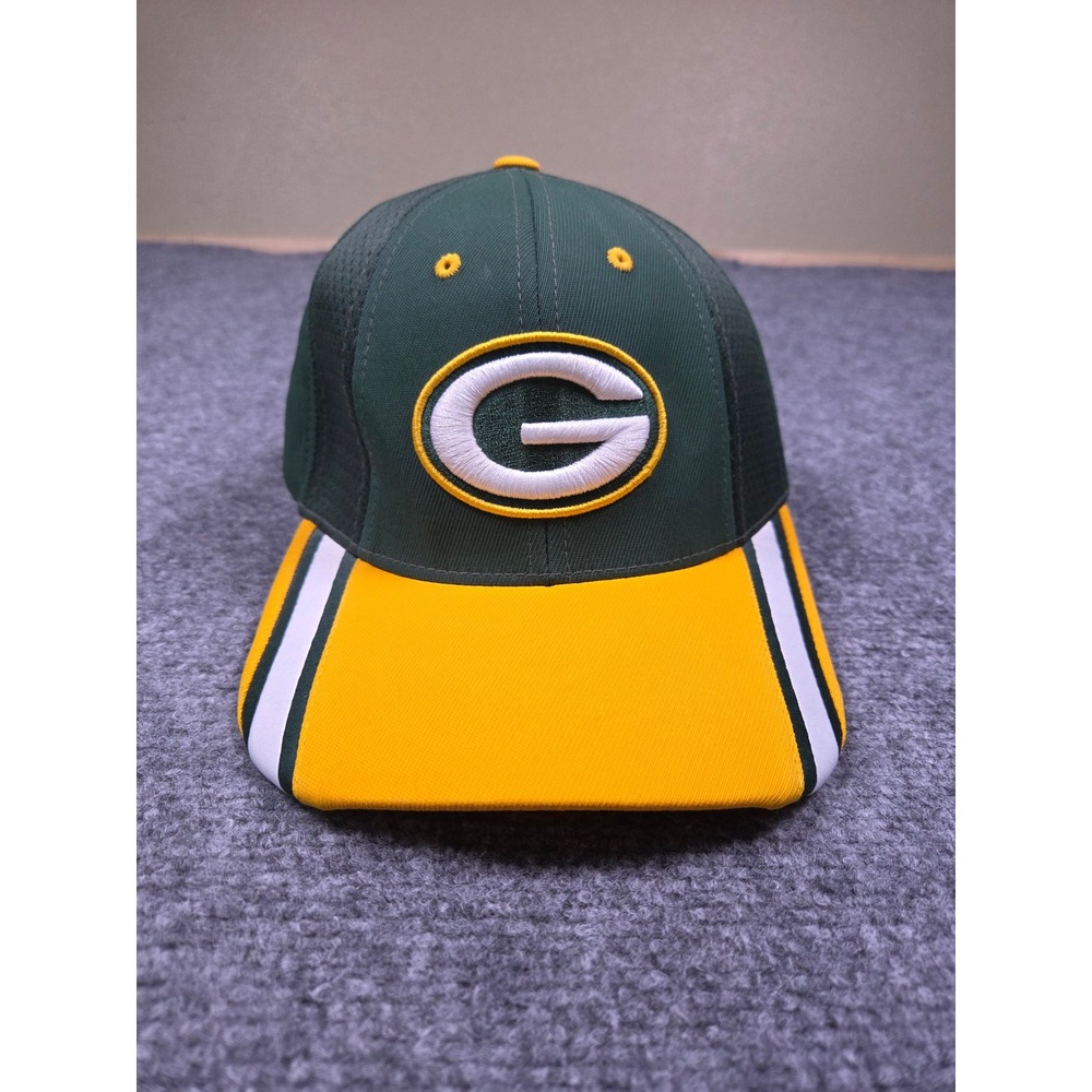 Green Bay Packers Reebok Hat Mens OSFA Green Yellow NFL Equipment Strapback Cap